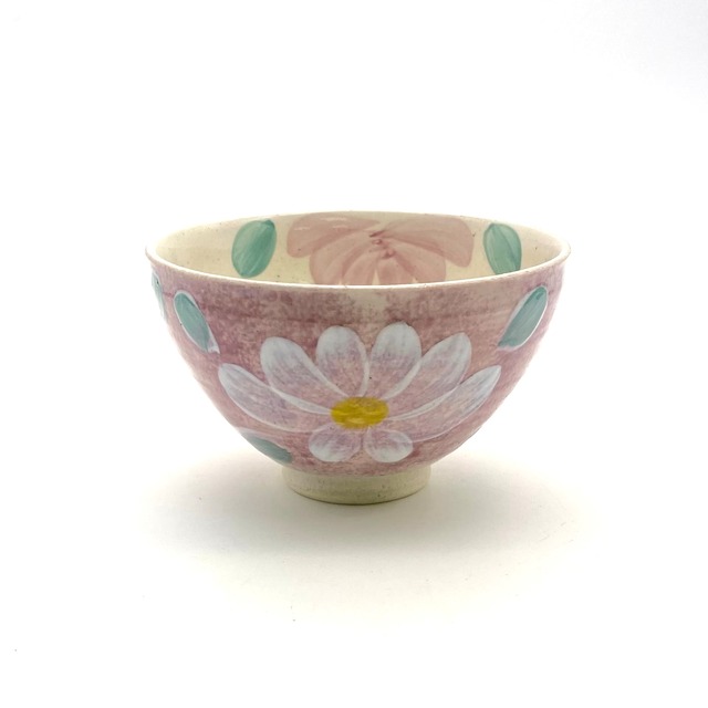 【SALE】花絵　ピンク　飯碗　S9