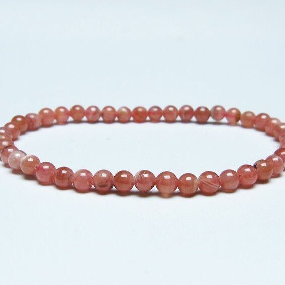 インカローズ ブレスレット 4mm ロードクロサイト ブレス 一点物 メール便可 [M便 1/10] 111-46595