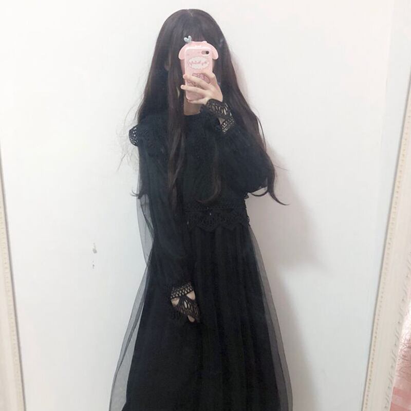 スプリングオータムスカート レースメッシュドレス ウィンター 大人ガーリー スウィート キュート カジュアル 春物 秋物 冬物 萌量不足56253617866