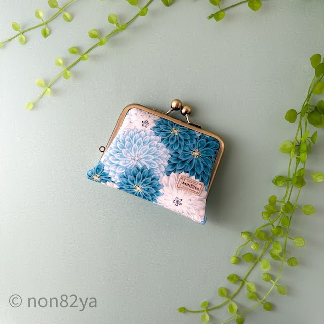 ほどよいお財布 花群生紋様 雪代水