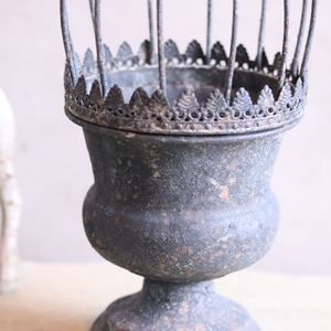 mondimanche ブリキ植木鉢　カージカップポットSDY　UF653|1~2ポット植え込みのシャビーシックな鉢　お玄関がオシャレに変わります