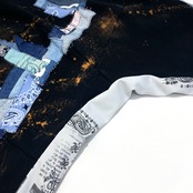 【tshirts112】XLsize indigo denim number sweat black