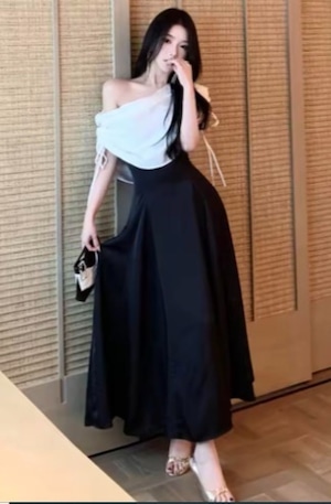 送料無料 未使用 発表会 パーティ オフショルダー ワンピース ドレス S 7号 [OPN1186]