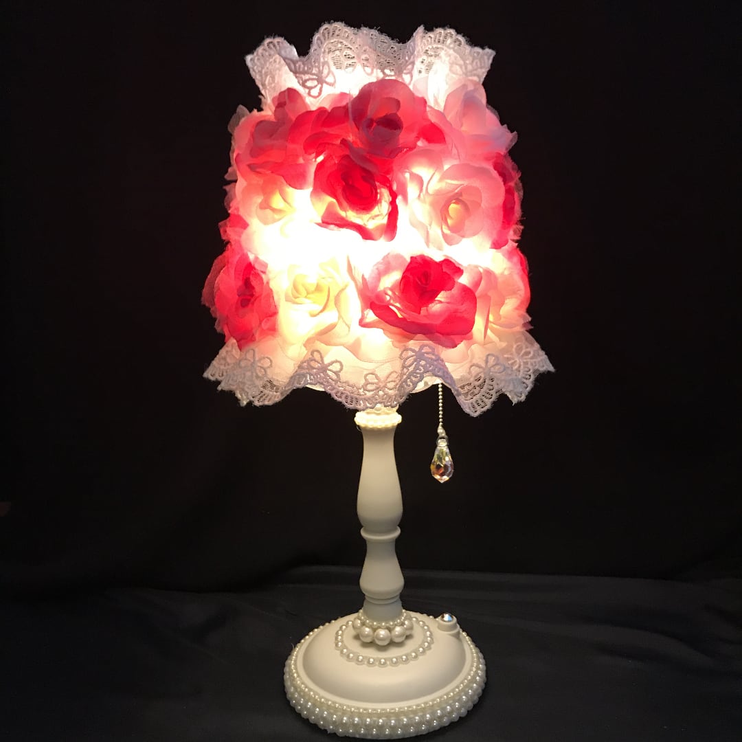 薔薇 ローズ バラ アンティーク調ライト スワロフスキー 間接照明 大型