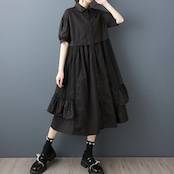フリルヘム バルーンスリーブ ワンピース  30130