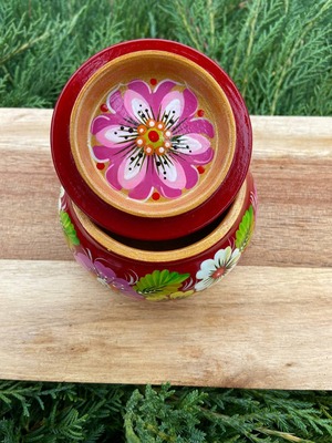 ペトリキウカ塗りのジュエリーボックス（人間国宝ホメンコ作）ウクライナ製