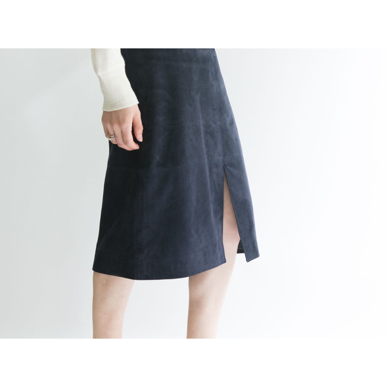 【J.CREW】Midi length leather slit skirt（ジェイクルー ミディ丈レザースリットスカート）3b