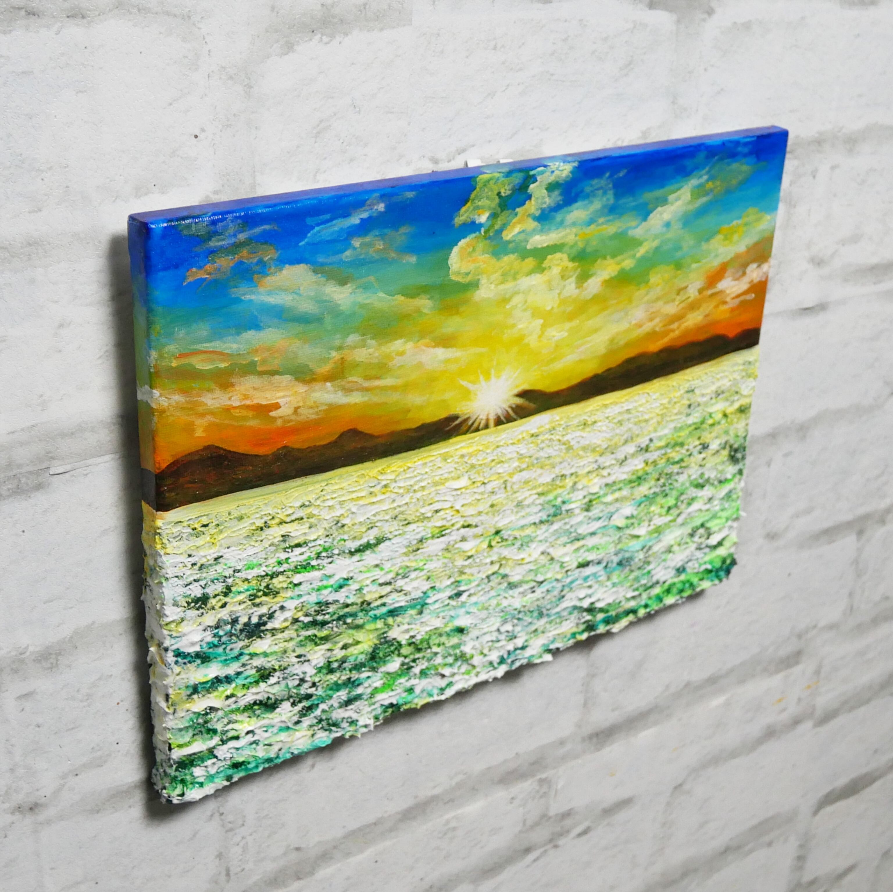 油絵 油彩 油彩画 絵画 絵【くじゅう連山と青い花】 油絵 油彩 油彩画 絵 絵画 【森の中の青い花】 絵画 HR 通販