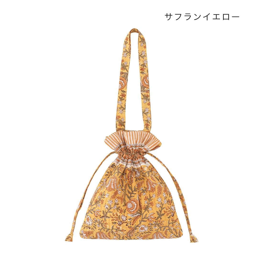ハンドメイド】キルト巾着トートバッグ｜ブロックプリント | LEI