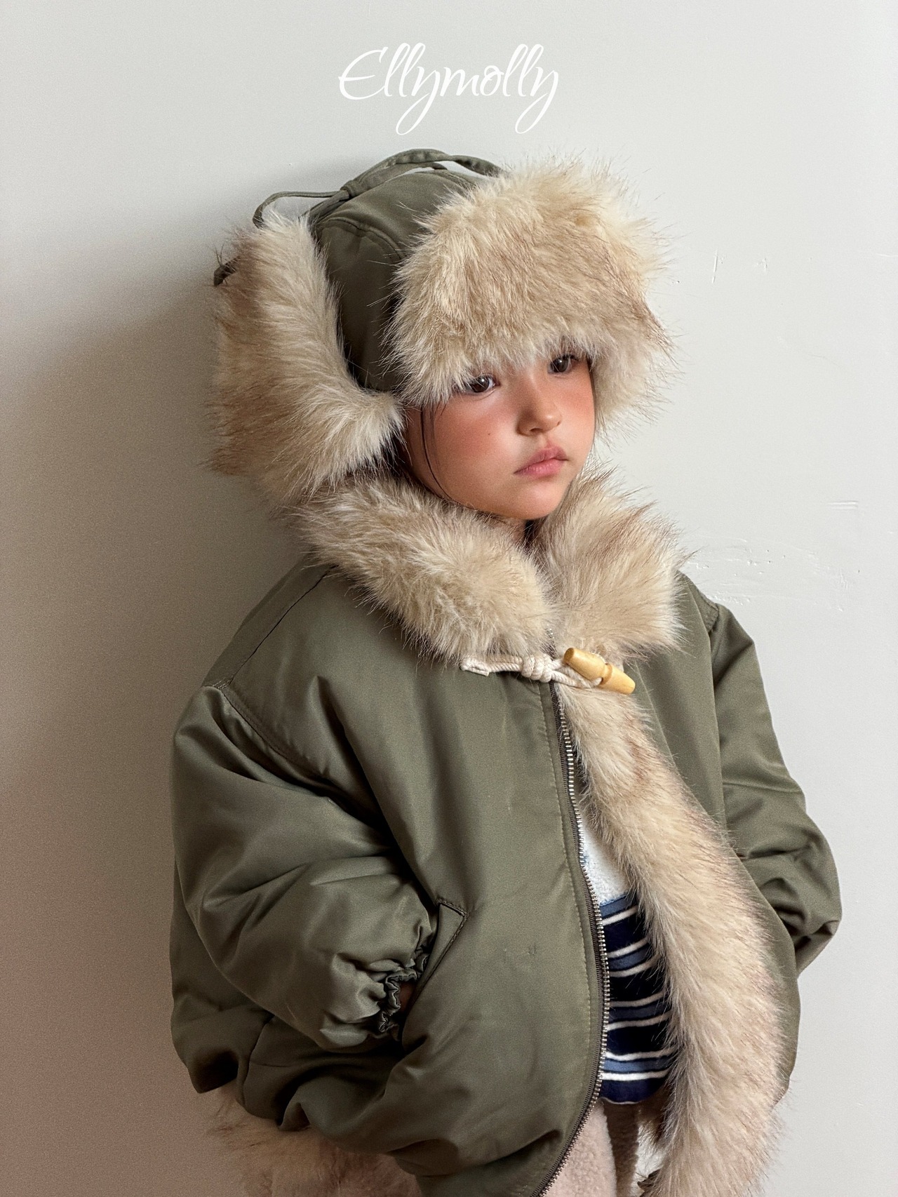 エリーモリー / ELLY MOLLY / エスキモーファージャンパー / 韓国子供服 / ジュニア / 26winter〖取寄〗*13~15号*