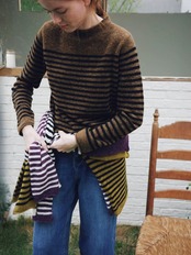 Duveteux Wool-Blend Border Knit F0869