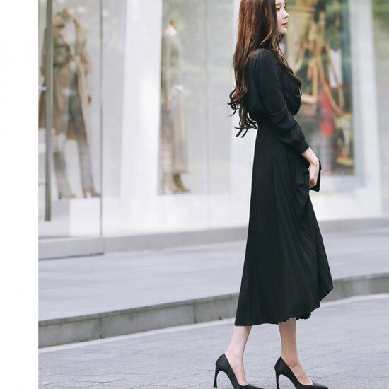 大きいサイズ レディース ロング　ワンピース　春夏　 秋　新品　ブラック ロングワンピース レディース 夏 大きいサイズ 春 長袖 ロング