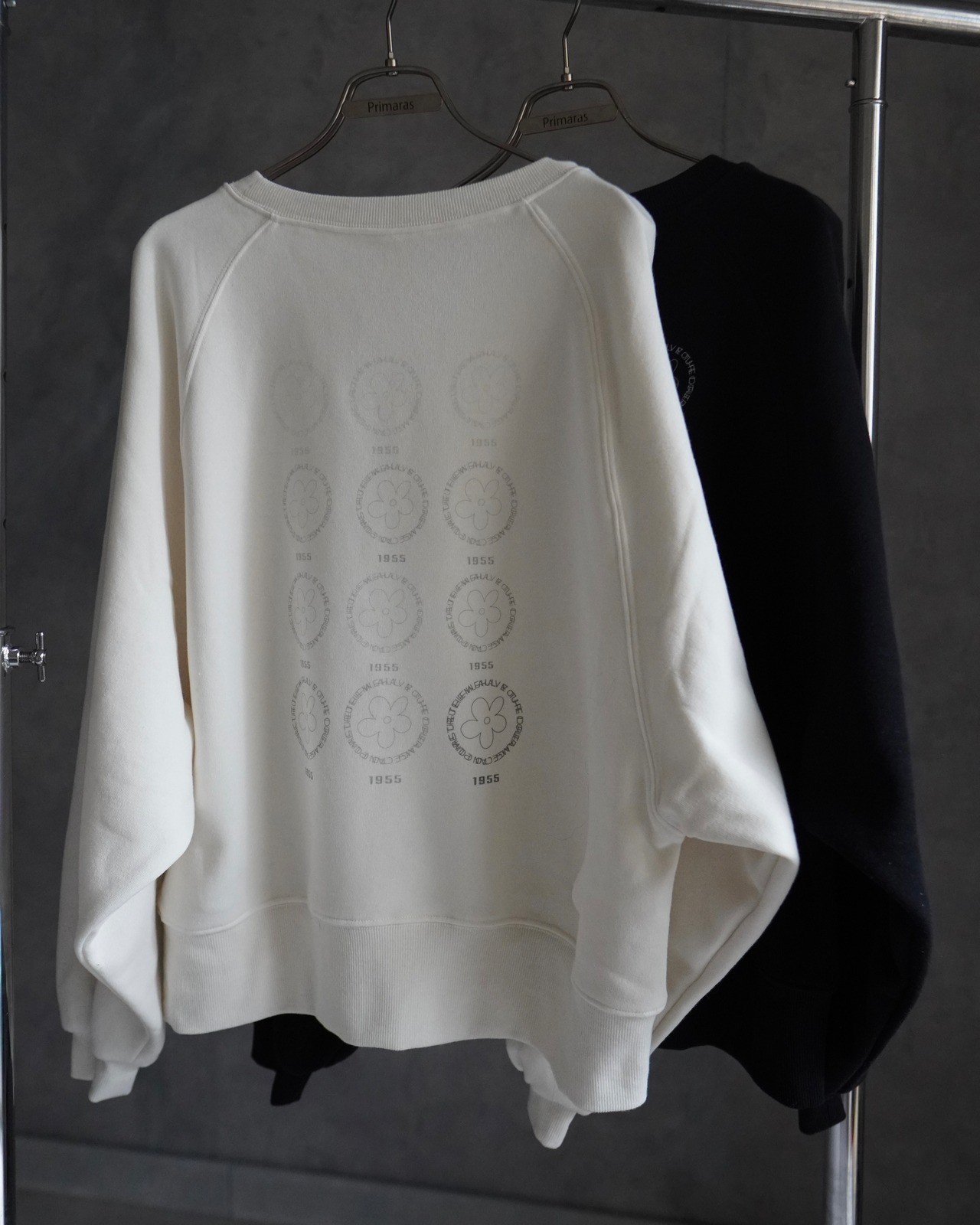 flowerpattern dolman volume  SW／white