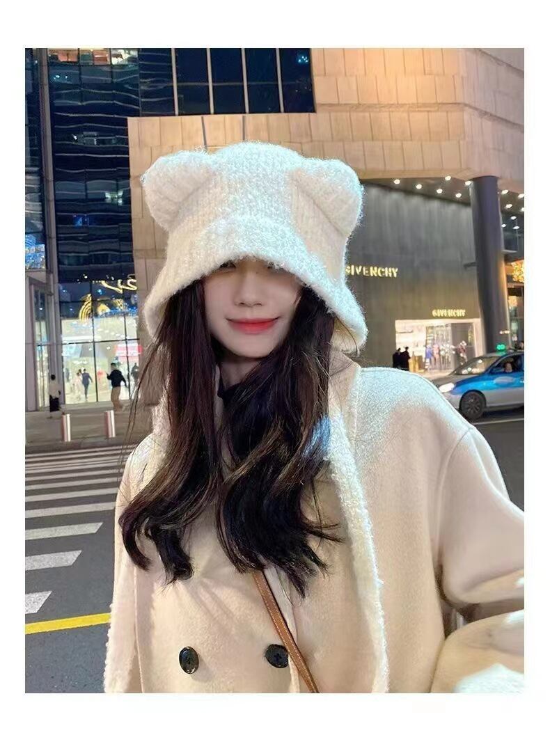 くま耳つきニット帽 ストラップ付_060679 | udresser