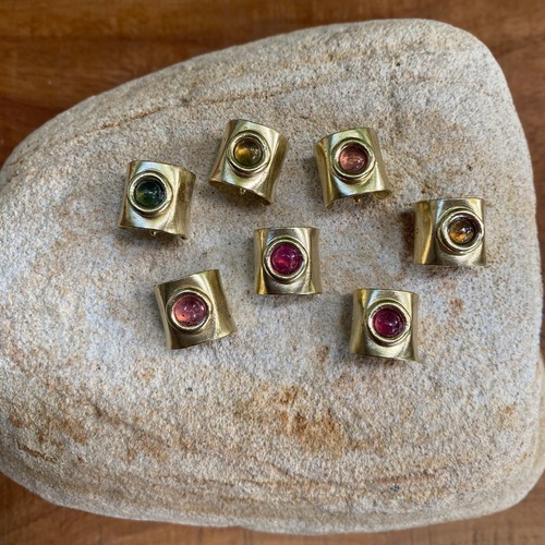 tourmaline Hair Pierce Brass