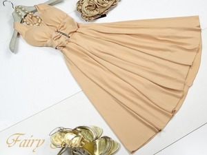 ★送料無料★フリ－☆ホルダ－ネック膝丈フレア－ワンピ－ス(OPN3077)