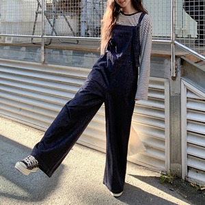 wide-leg denim overall J00126