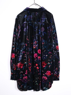 beautiful flower pattern velours shirt
