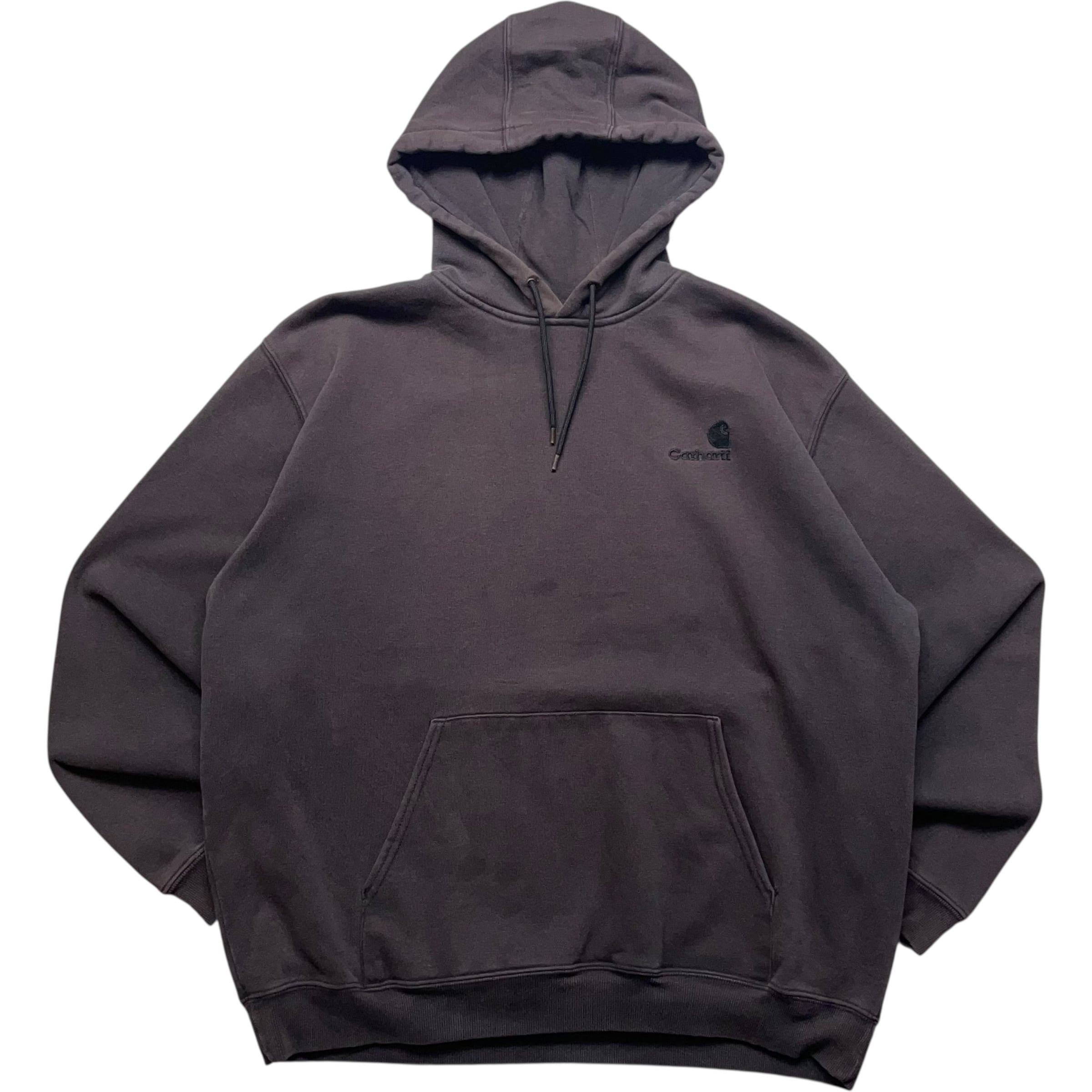 《XL》 Carhartt カーハート スウェット パーカー 刺繍ロゴ ワンポイント ブラック no.9245