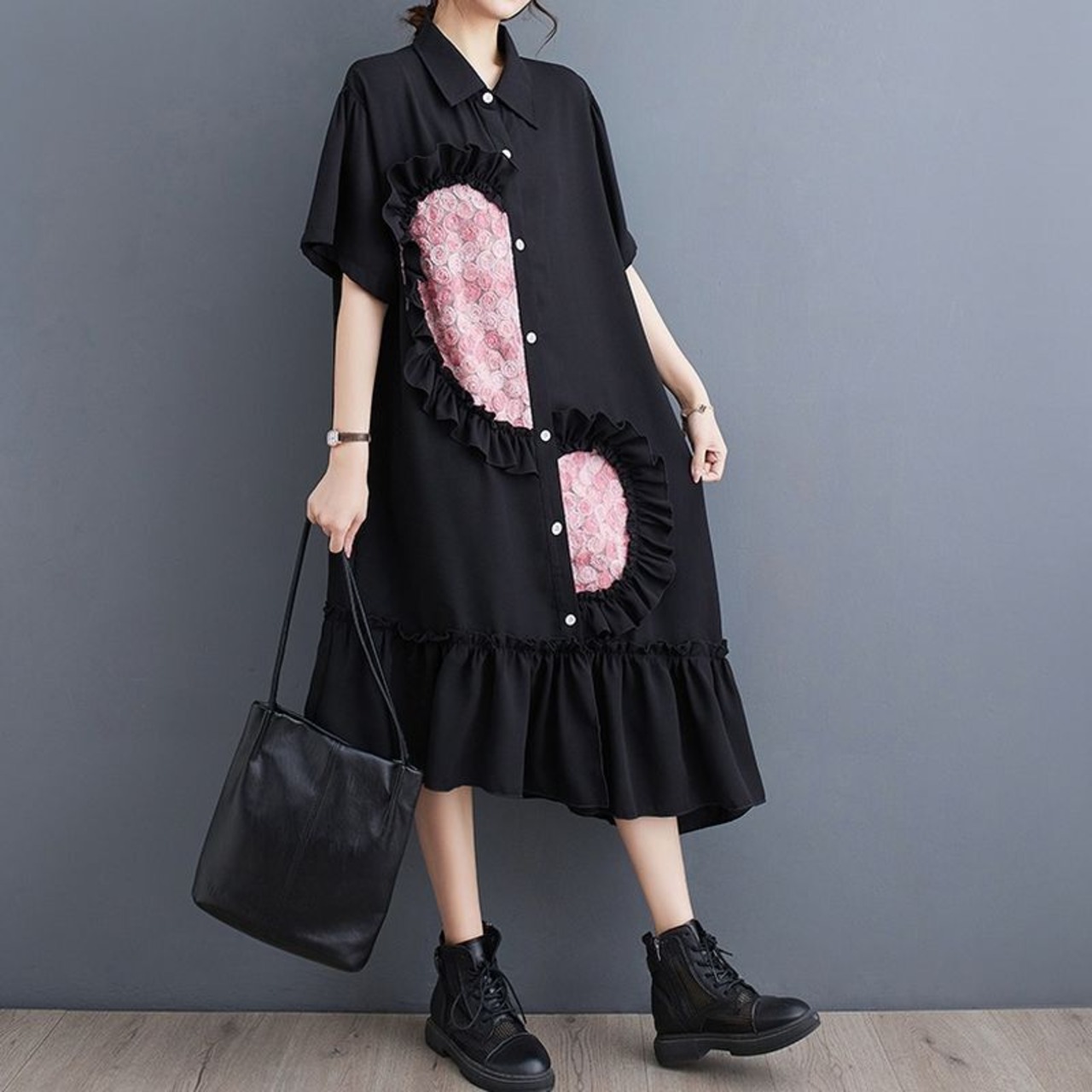 アシンメトリー ハートデザイン ワンピース  30108