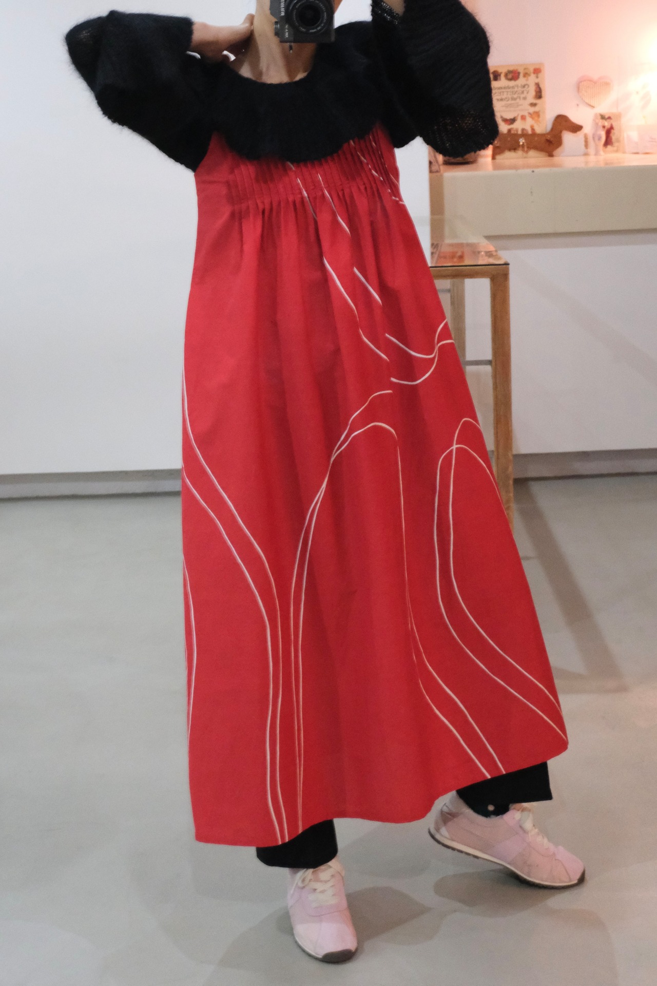 Marimekko tomato red white cami dress