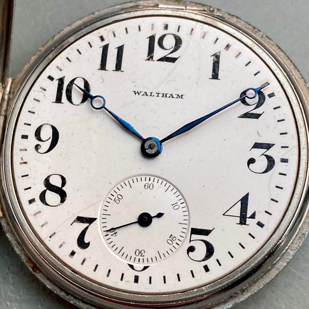 アンティーク懐中時計Waltham ウォルサム シルバーケース 手巻き式 赤字超特価，豊富な WALTHAM ウォルサム 懐中時計 手巻き シルバー
