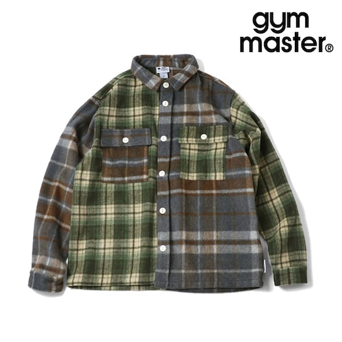 gym master ジムマスター ヘビーチェックネルシャツ ボタンシャツジャケット 厚手ネル チェックシャツ アウター メンズ 長袖 6柄展開 G833744 ブラウンクレイジー