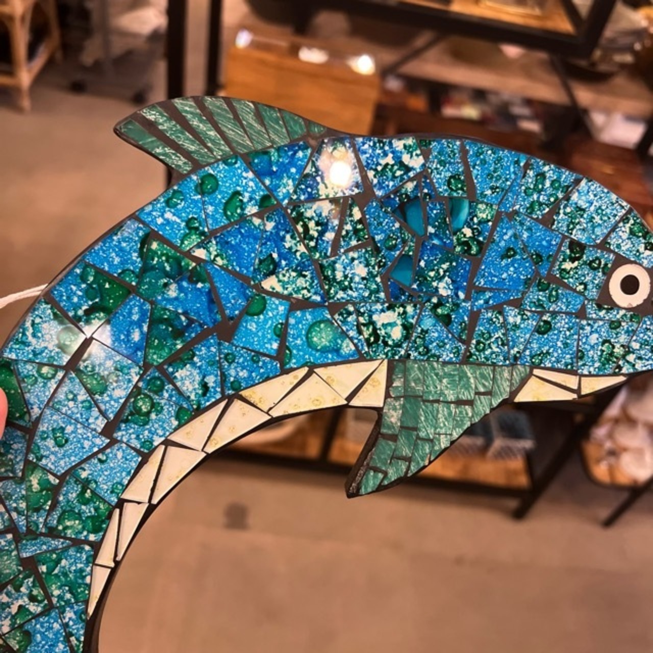 Mosaic Dolphin　モザイク　イルカ　雑貨　オブジェ　ディスプレイ　ガラス