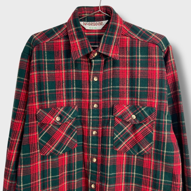 MCGREGOR マクレガー ネルシャツ M ヘビーネル チェック柄 赤系