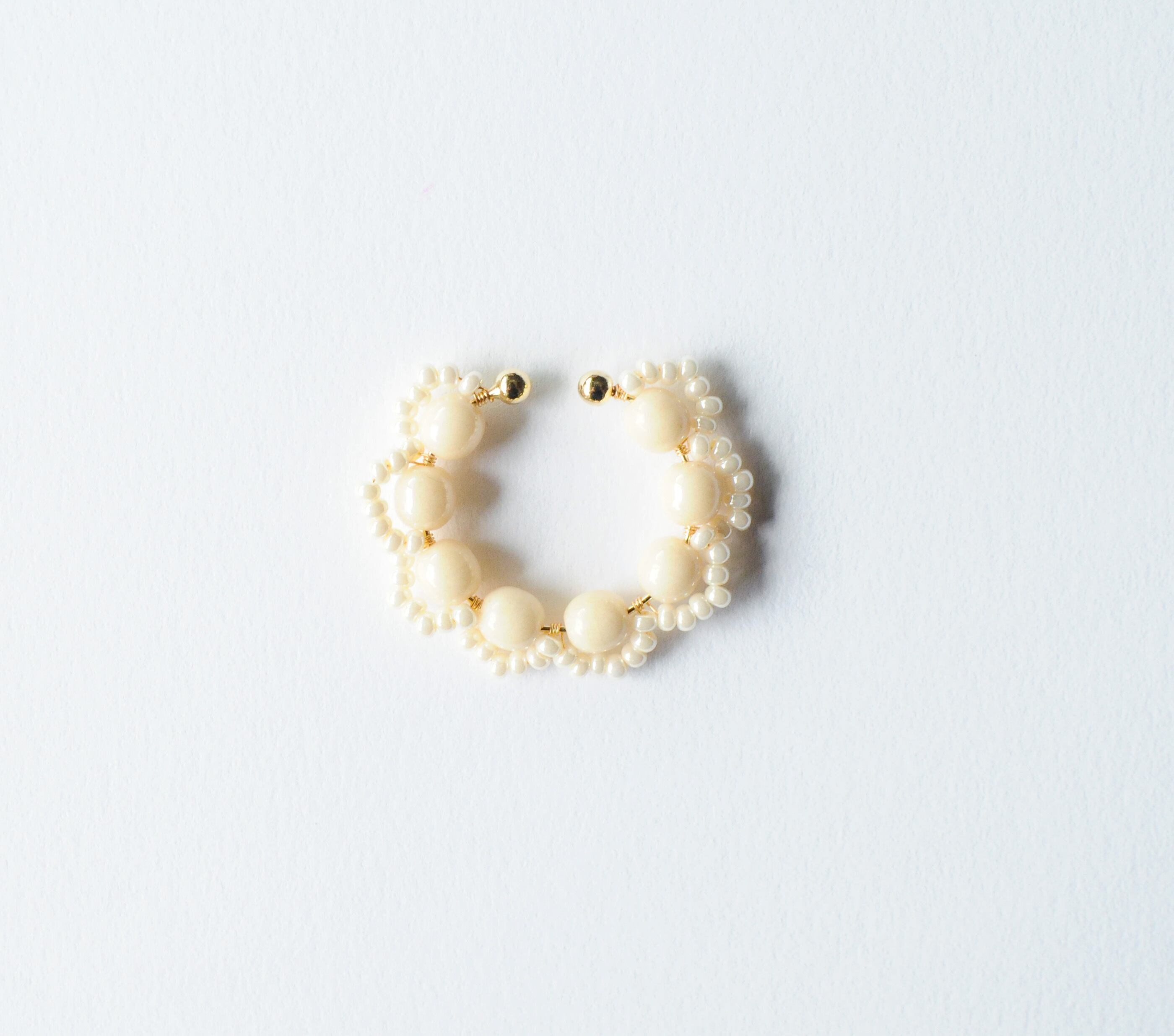 ＜Rollo～イロヅクビジュー～＞イヤーカフ『shiro × shiro』