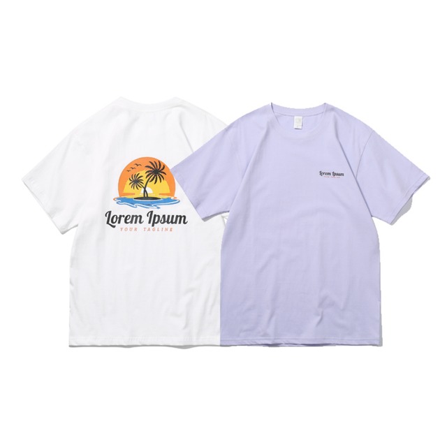 【UNISEX】バックプリント ショートスリーブ サーフ TEE【2colors】UN-572