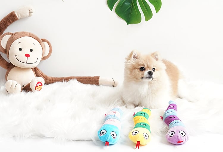 snake play toy / ペット 犬 おもちゃ カシャカシャ 音が鳴る 知育玩具