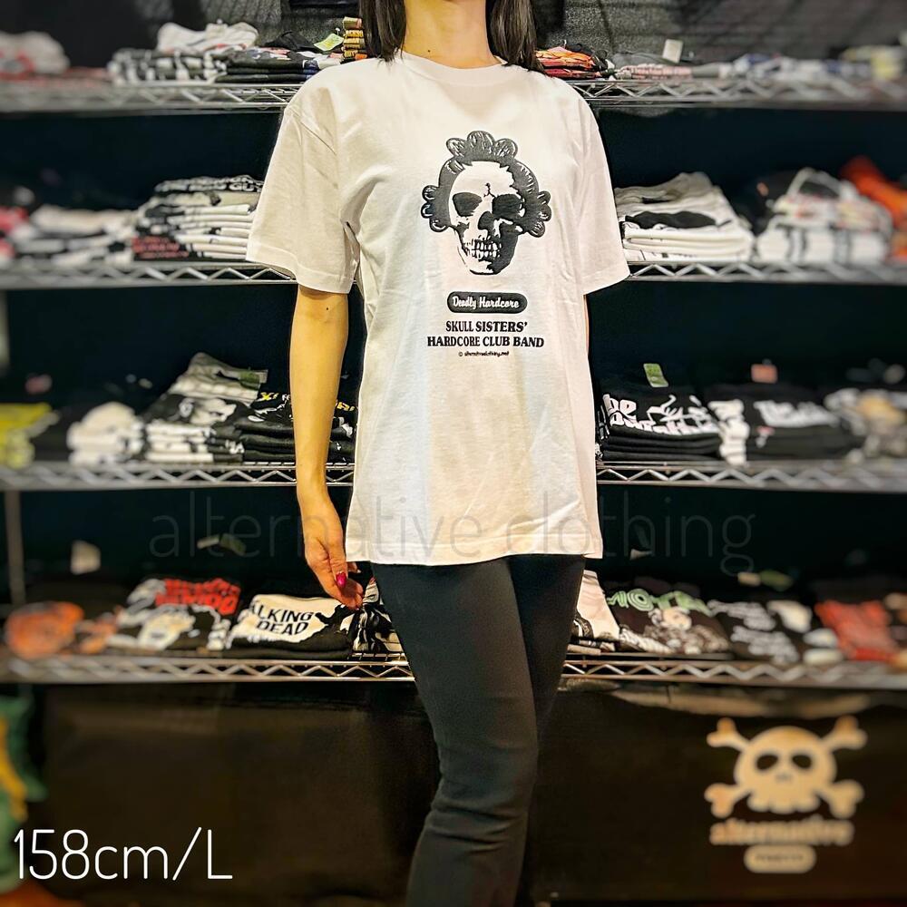スカル姉さんのハードコア・クラブ・バンド ドクロ Tシャツ メンズ