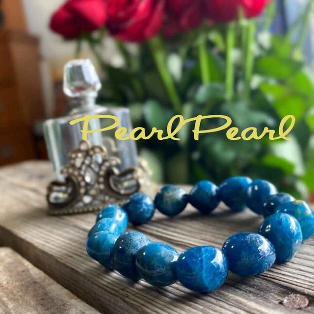 覚めるようなブルーが綺麗な＊アパタイトタンブルブレス