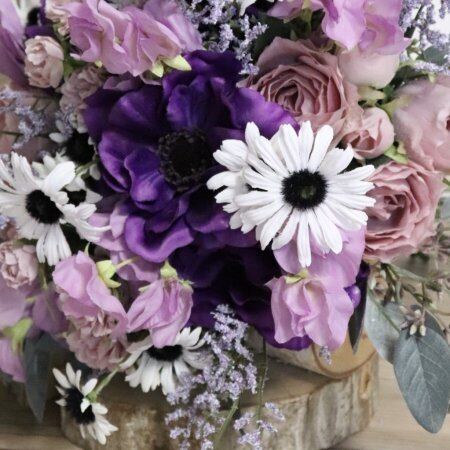 値下げ中】アネモネ✕ モーブピンク 早い ブーケ （アーティフィシャル  