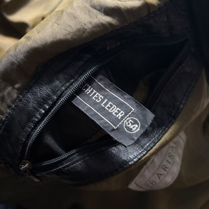 Germany vintage black leather flight jacket “navy rib”