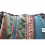 【Dead Stock Items】長財布 / Leather long wallet / ダークブラウン レザー × チョコブラウン ヘンプコットン