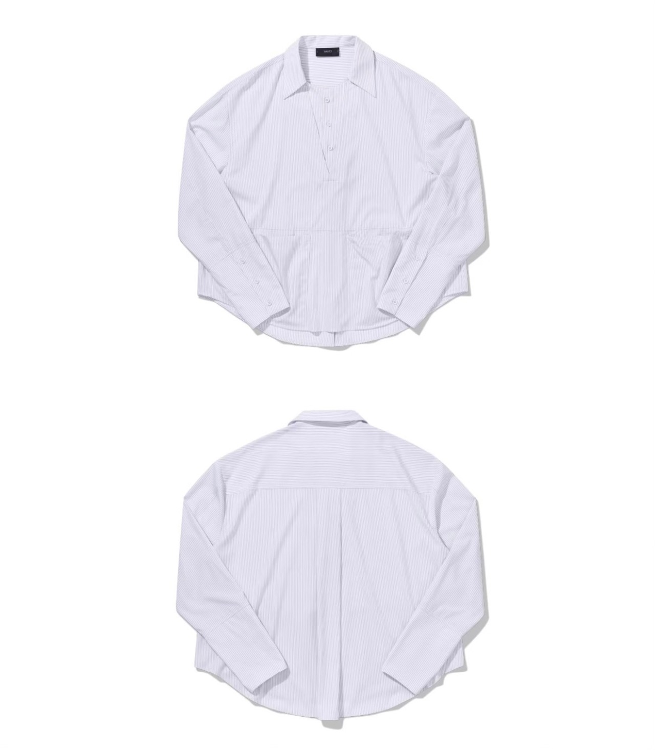 7440 37 1 Striped Double Collar A-Line Pullover