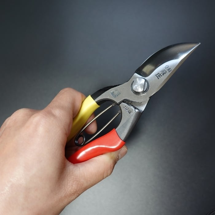 飛庄 左利き 剪定鋏 カラーグリップ 200mm 金止 高級 飛塚製鋏所