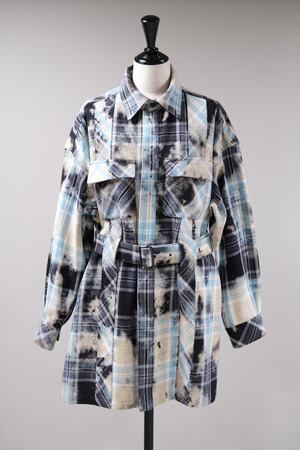 【BELPER】FOGGY PLAID SHIRT JACKET - black -
