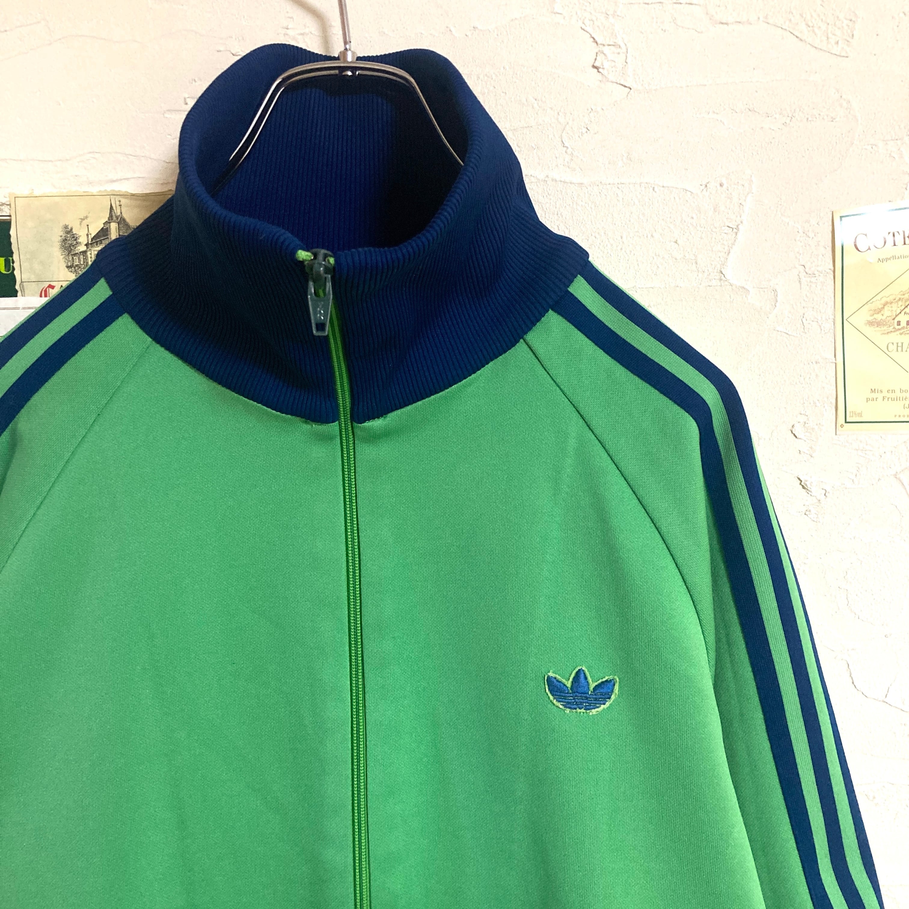 80s adidas デサント製トラックジャケット　ジャージ　グリーン