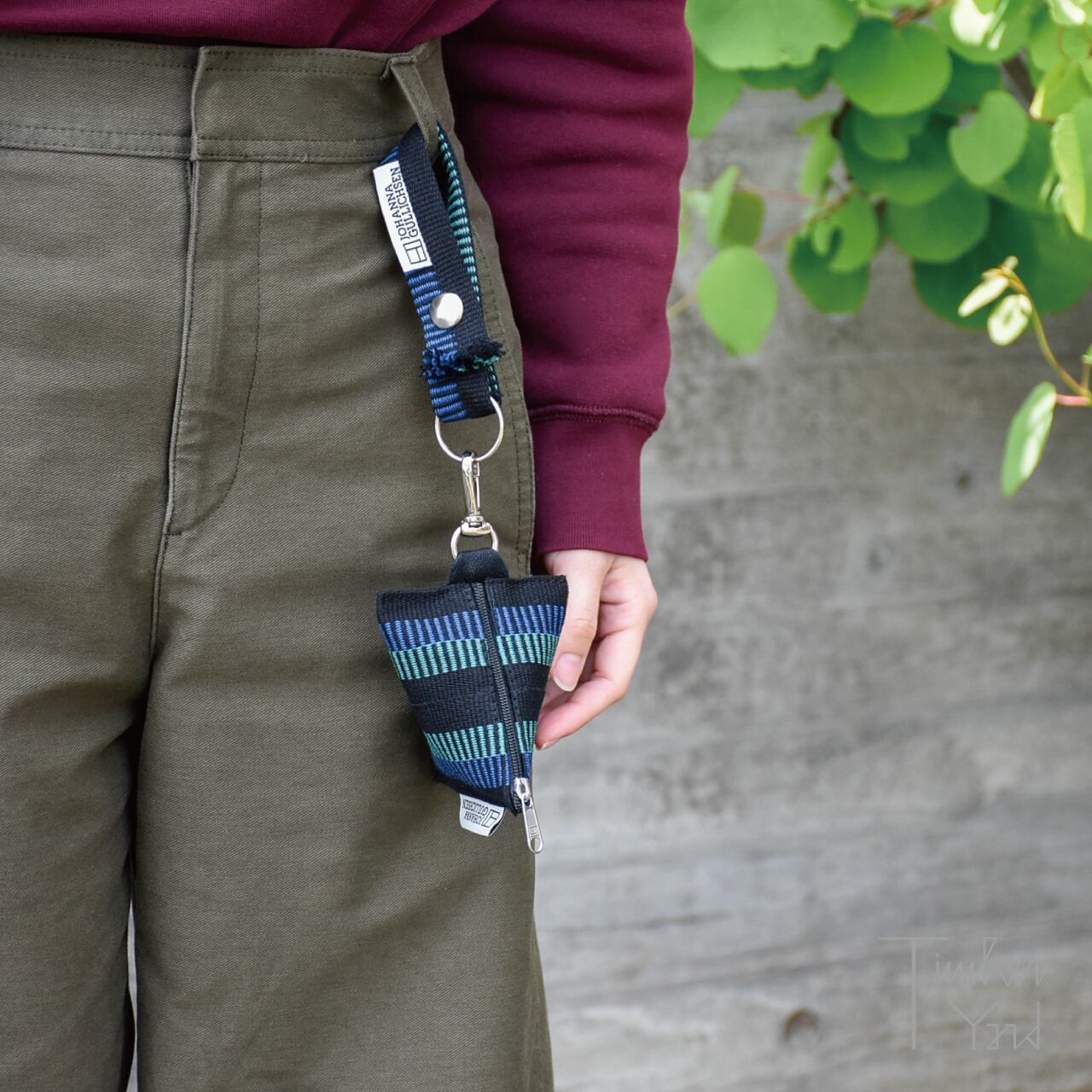 Keyring with punchbutton / Blue Green / キーリング / Johanna