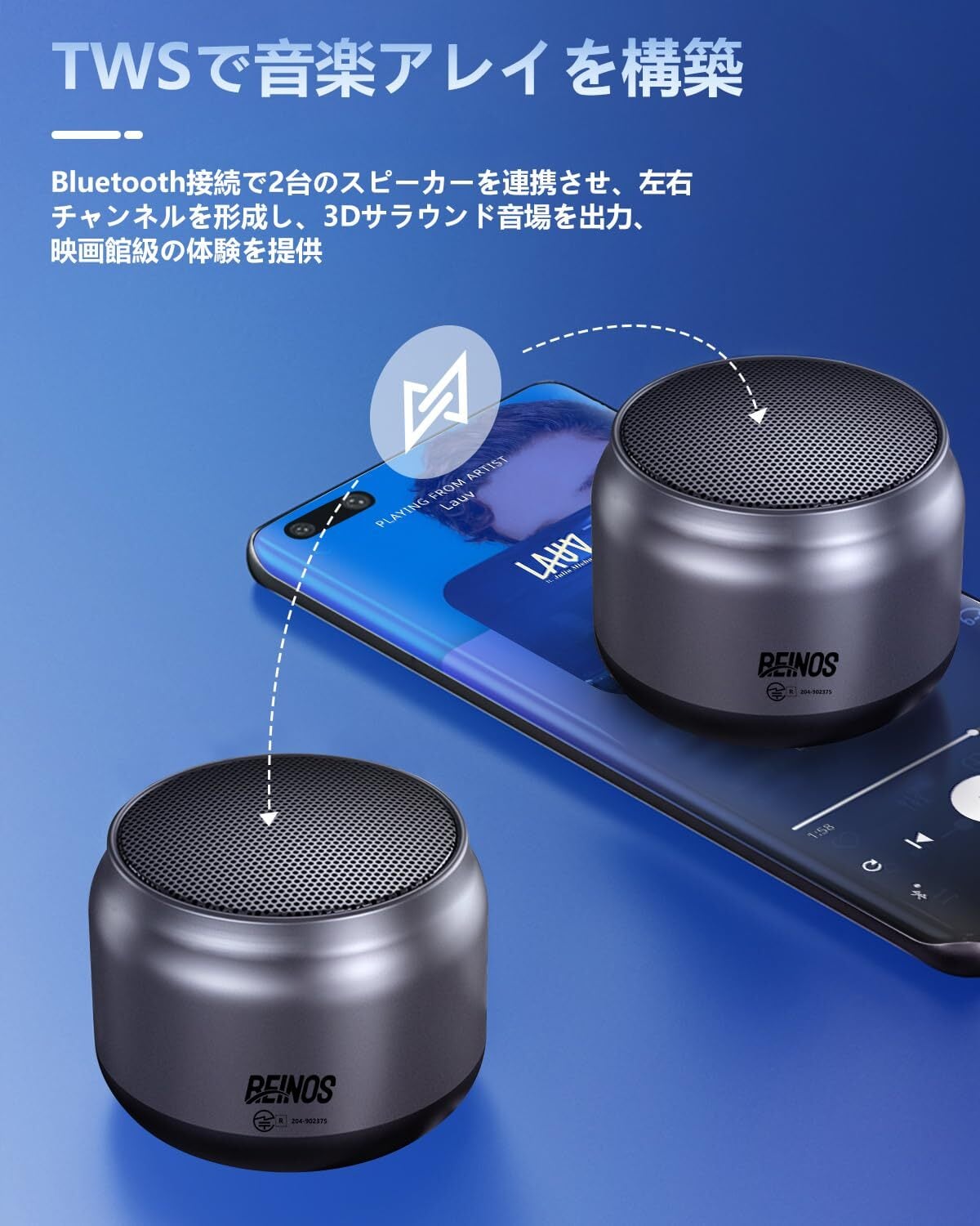 機能性重視 防水Bluetoothスピーカー 36時間連続再生・高音質・重低音