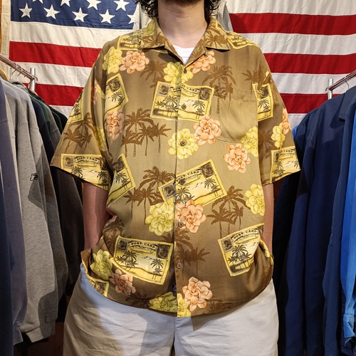 Used 半袖シャツ◆XL Tommy Bahama アロハシャツ ポストカード ハワイアン◆USA古着　ヴィンテージ