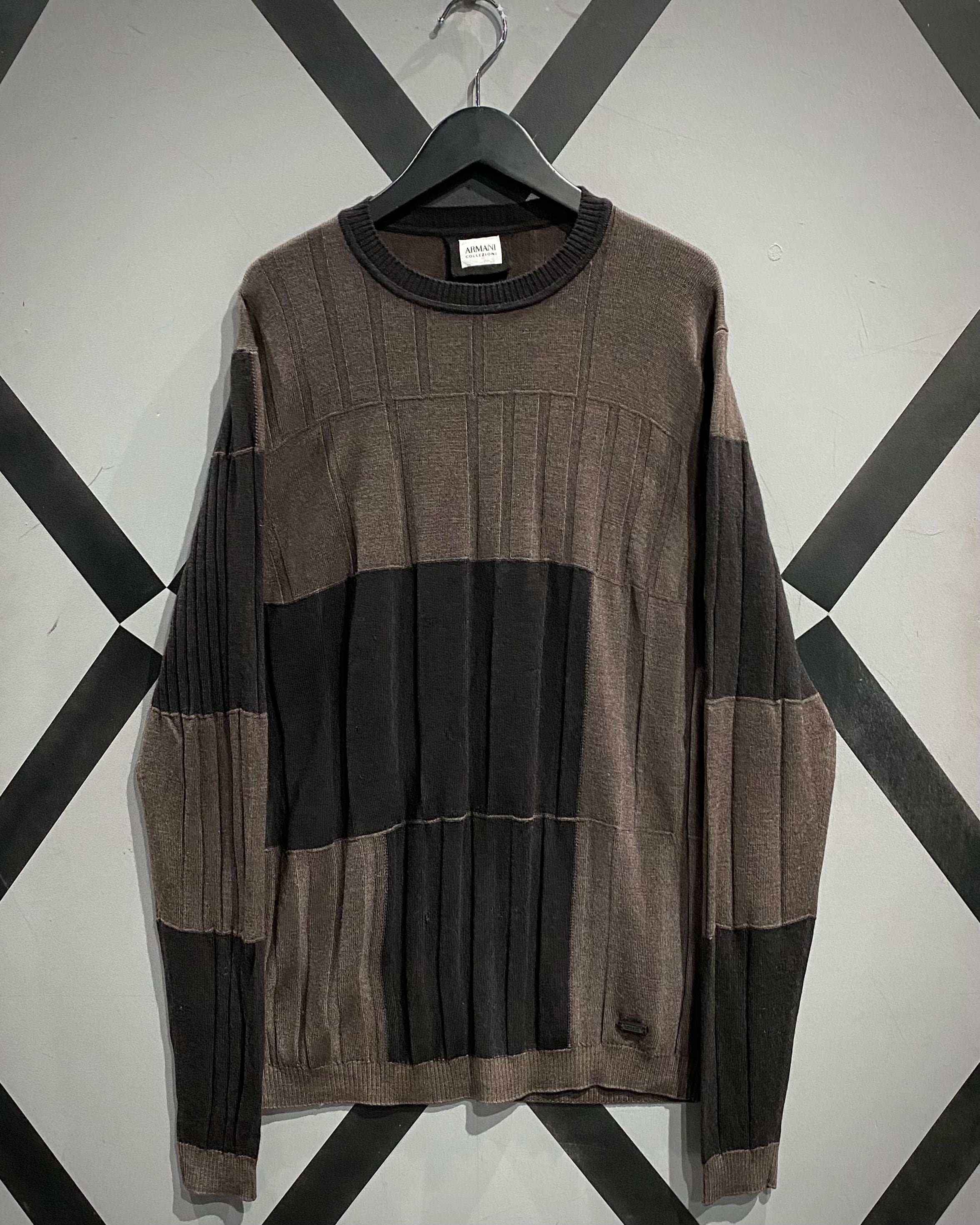 X VINTAGE】“Armani Collezioni”Switching Design Pullover Knit