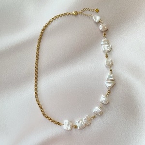 baroque pearl chain necklace