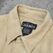 hole design fake suede shirt