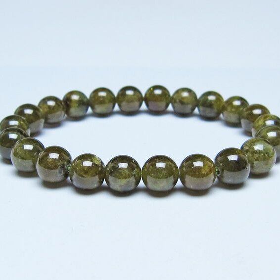 ツァボライト ブレスレット 8mm 一点物 メール便可 111-49726