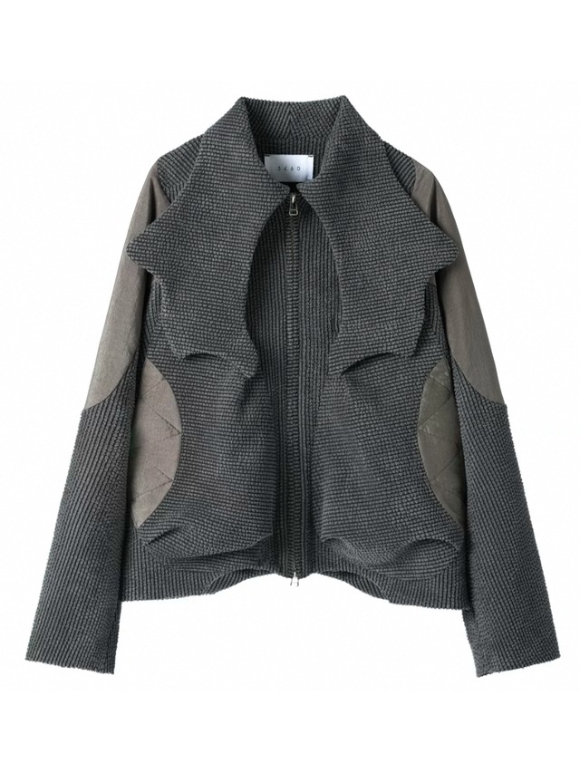 54A0 Asymmetric Deconstructed High Neck Jacket