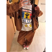 ストリート  スエード セットアップ パンツ P377